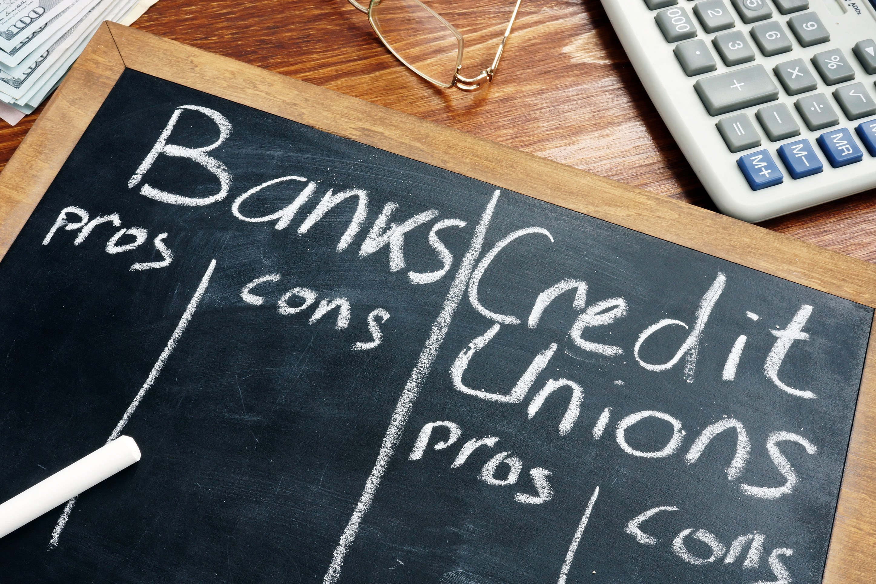 Image listing the pros and cons of credit unions