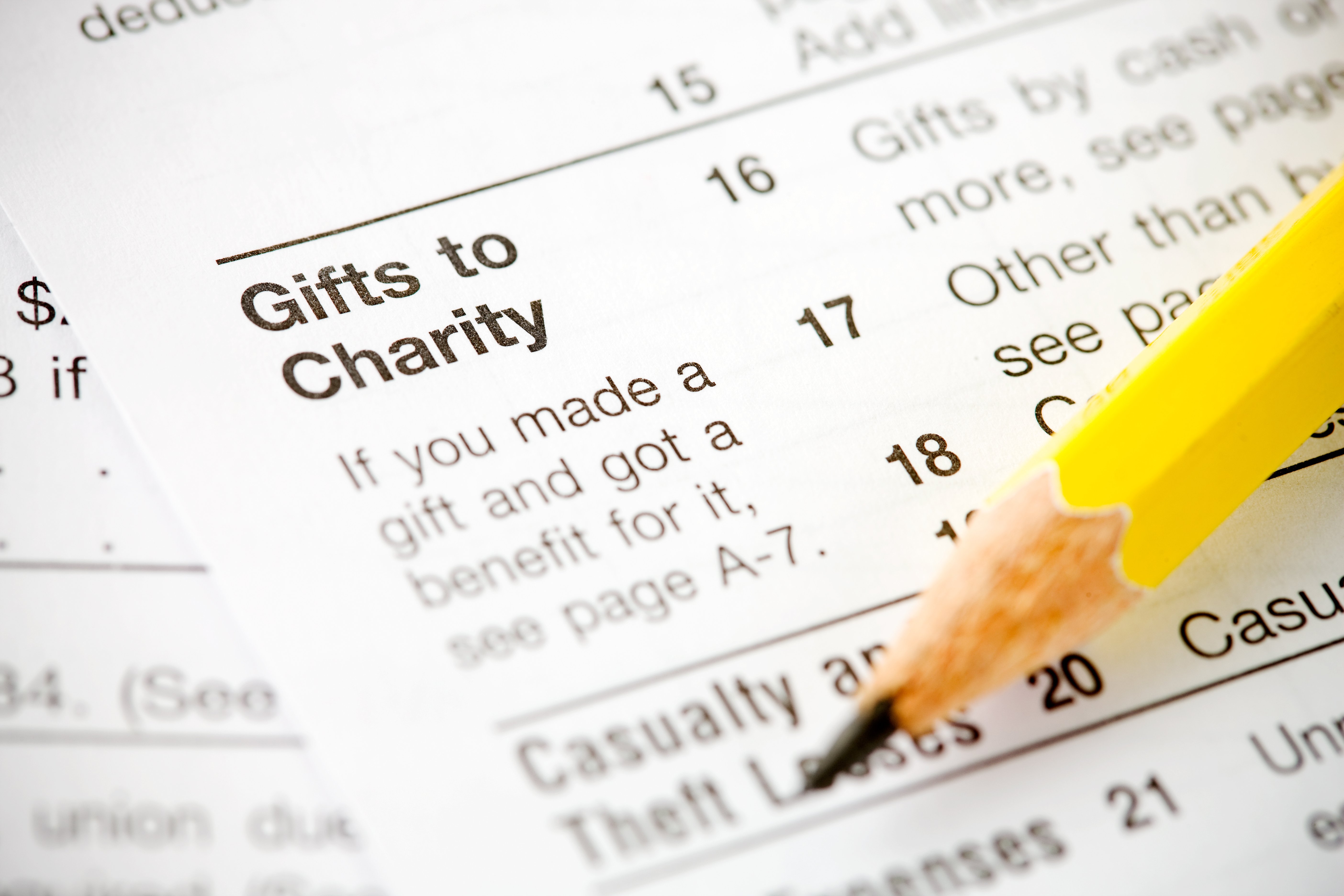 Image of charitable tax deductions paperwork