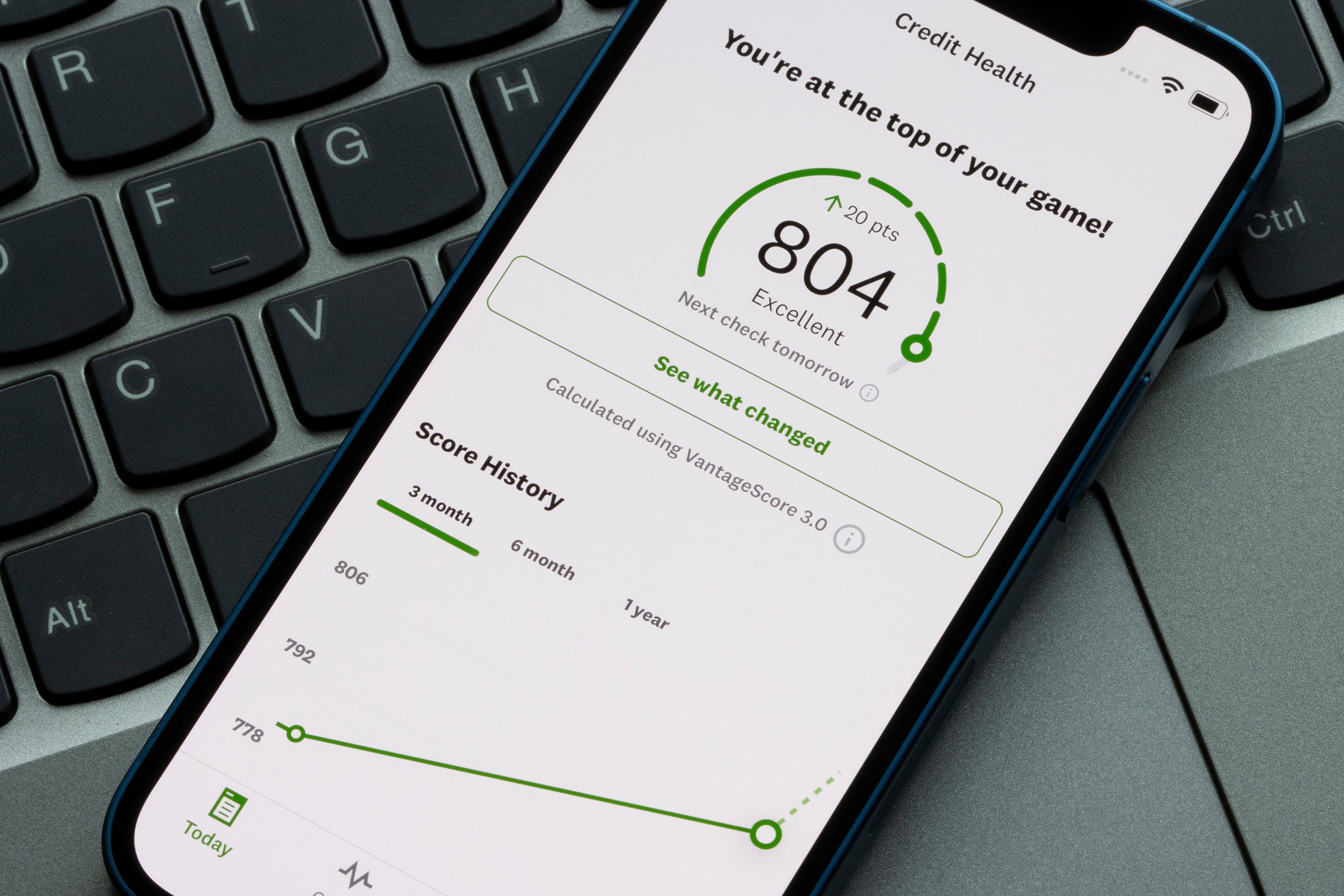 Credit score on a mobile phone