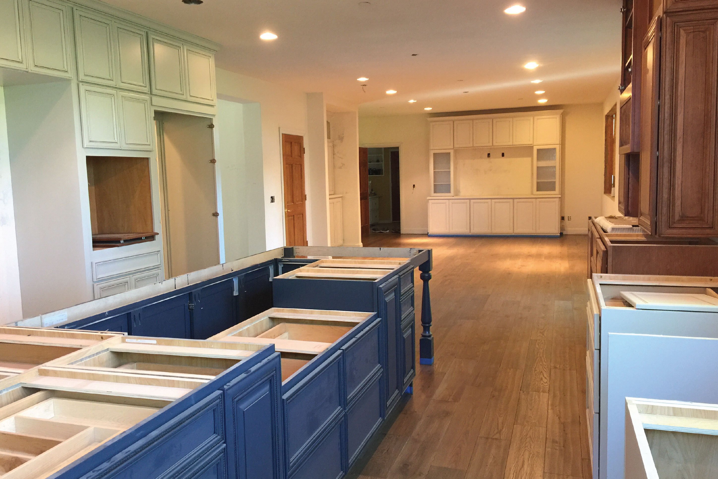 a kitchen in the middle of a remodel