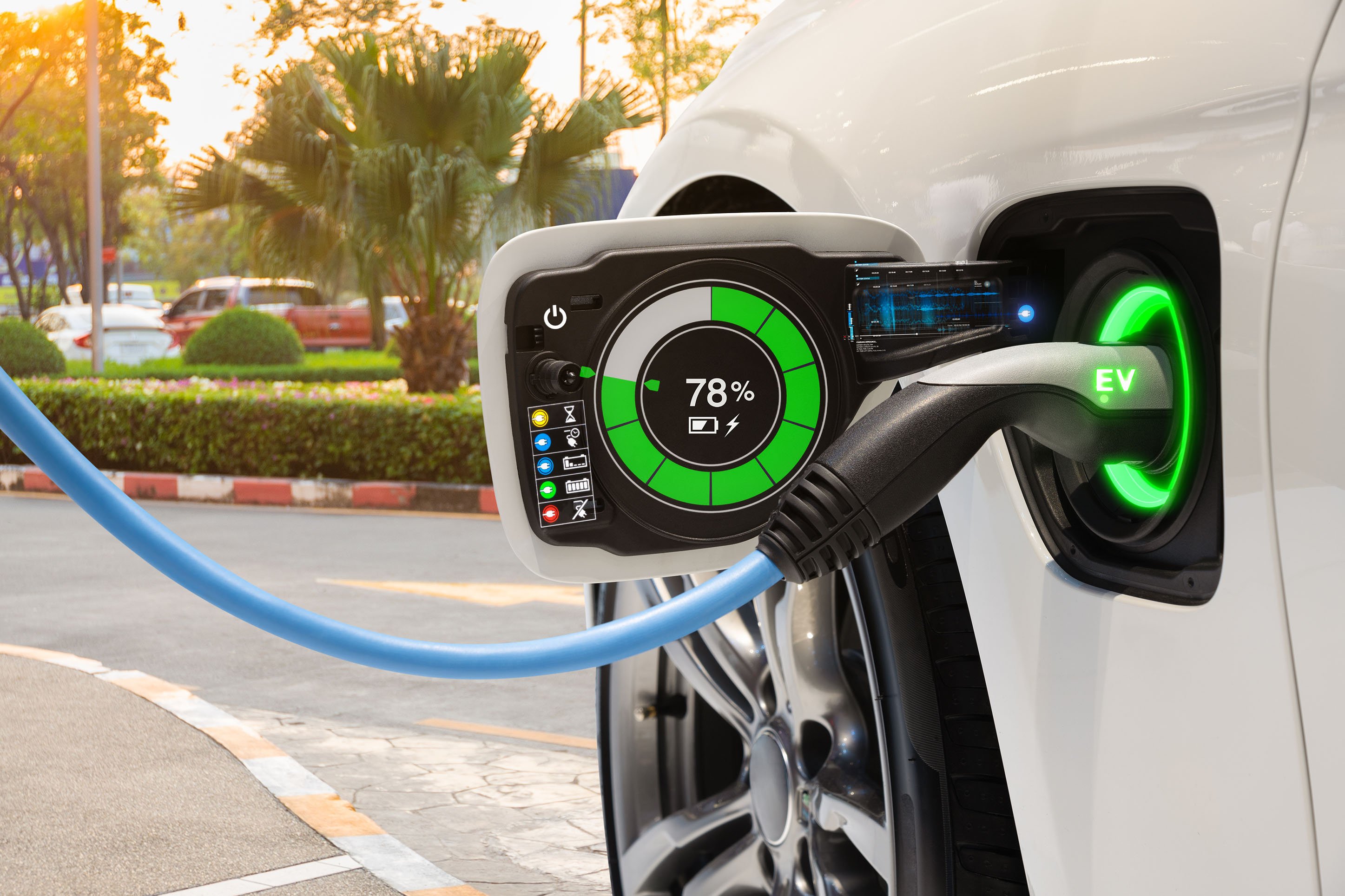 Electric car charging. 