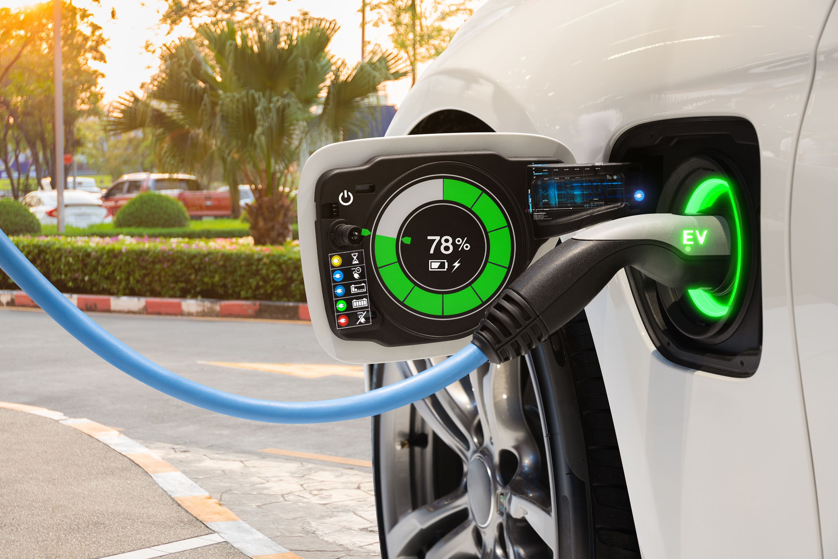 Electric car charging.
